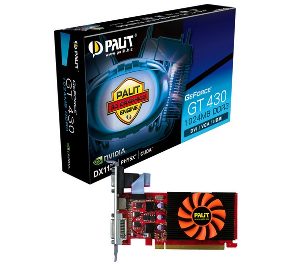 Palit представляет низкопрофильную видеокарту GeForce GT 430 